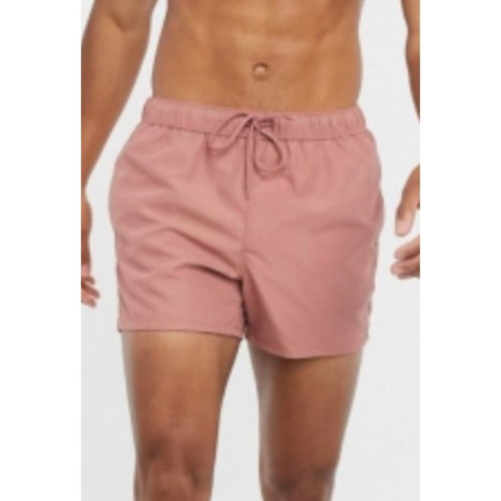 ASOS Mauve Pink Men’s Drawstring 2” Inseam Swimming Trunks NWT Size XL